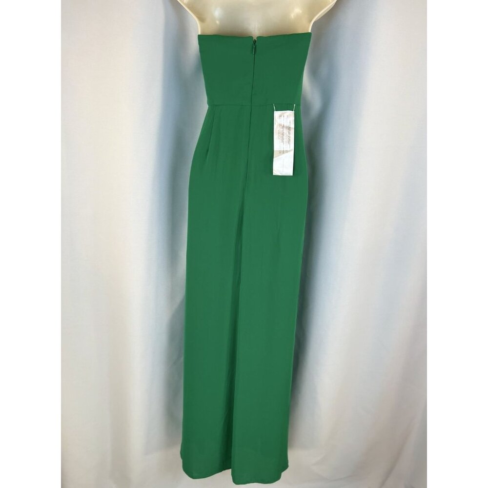NWT BCBGMAXAZRIA Green Draped Front Strapless Gown $298 - Picture 7 of 13